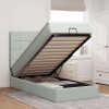 VidaXL Cadru de pat otoman cu saltele Gri deschis 90x200cm catifea 3314294