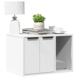 Cutie Litieră Pisici vidaXL Alb 60x40x40 cm Lemn Prelucrat - Mobilier Ascuns Multifuncțional