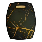 Tocator semidreptunghiular negru/auriu 37.5x30 cm