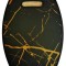 Tocator semidreptunghiular negru/auriu 37.5x30 cm