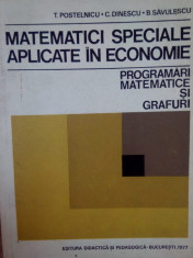 T. Postelnicu - Matematici speciale aplicate in economie foto