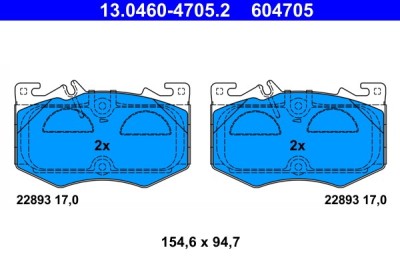 ATE 13.0460-4705.2 set placute frana,frana disc foto