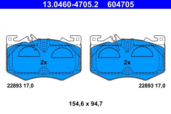 ATE 13.0460-4705.2 set placute frana,frana disc