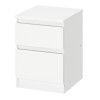 Noptiera Alba cu 2 Sertare, 35x49x40 cm, PAL/MDF - Mobila Dormitor