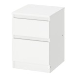 Noptiera cu 2 sertare, 35 x 49 x 40 cm, material Pal/MDF, Alb