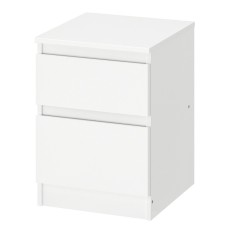 Noptiera cu 2 sertare, 35 x 49 x 40 cm, material Pal/MDF, Alb