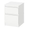 Noptiera cu 2 sertare, 35 x 49 x 40 cm, material Pal/MDF, Alb