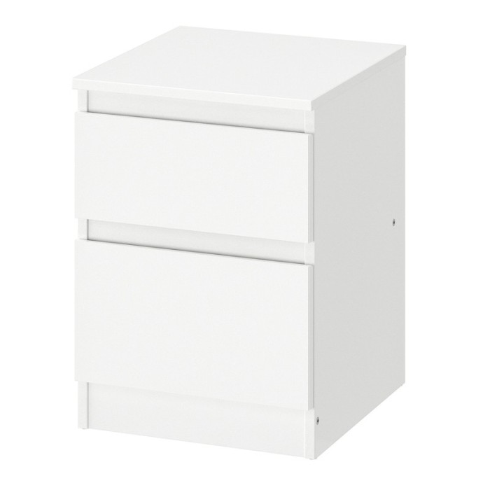 Noptiera cu 2 sertare, 35 x 49 x 40 cm, material Pal/MDF, Alb