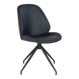 Scaun rotativ Monte Carlo din piele ecologică, negru