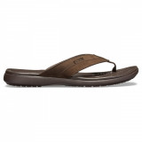 Șlapi Crocs Men&#039;s Santa Cruz Leather Flip Maro - Espresso