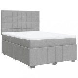 Cumpara ieftin Pat continental, gri deschis, 140x200 cm, material textil
