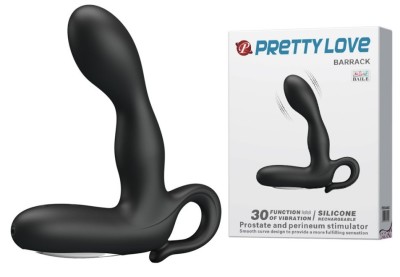 Stimulator Prostata Barrack 30 Moduri Vibratii, Silicon, USB, Negru, 14.2 cm foto