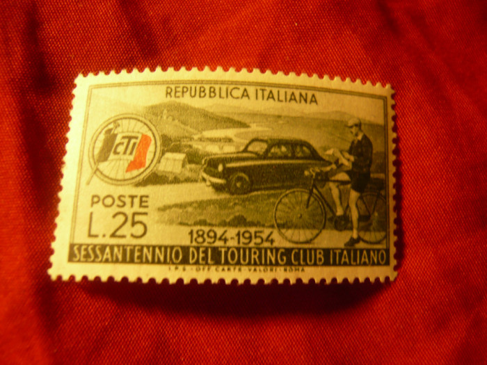Serie 1 valoare Italia 1954 - 60 Ani primul Club Auto Italian ,25Lire
