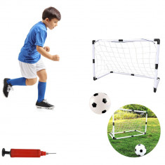 Set poarta cu plasa pentru fotbal, minge, pompa, 120x57x63 cm MultiMark GlobalProd