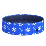 Piscina pentru caini, PVC si panouri din pal, pliabila, albastru, 80x20 cm, ART