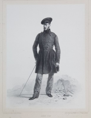 AMEDEE HUOT , LITOGRAFIE DUPA UN DESEN de AUGUSTE RAFFET , MONOCROMA, DATATA 1848 foto