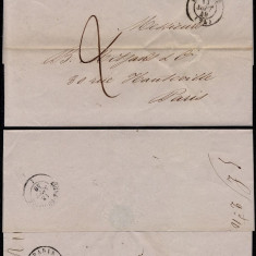 France 1849 Stampless cover + content Le Havre to Paris - Ligne du Havre D.776