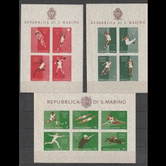 Jocurile Olimpice Roma 1960 - San Marino - MNH/MLH - Blocuri Nedantelate