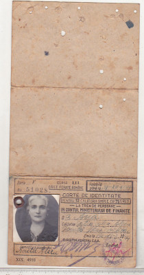 bnk div CFR - carte de identitate 12 calatorii - 1947 foto