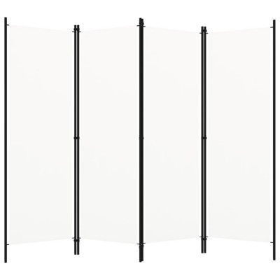 vidaXL Paravan de cameră cu 4 panouri, alb crem, 200 x 180 cm foto