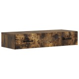 vidaXL Masă laterală montată pe perete Stejar fumuriu Lemn prelucrat 899010