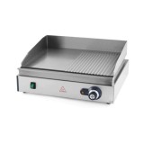 Gratar Grill Profesional Electric Inox, Placa Fonta Cromata Striata/Neteda, 2.4kW, 550x380x240mm