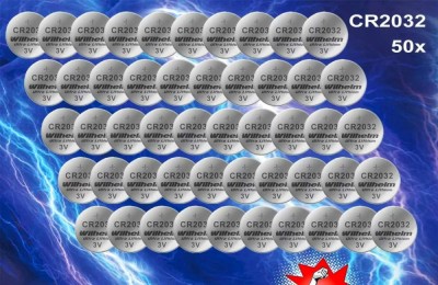 Set 50 Baterii CR2032, 3V, Litiu foto