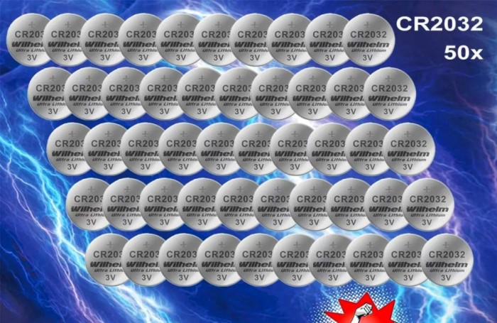 Set 50 Baterii CR2032, 3V, Litiu