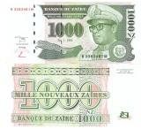 Zair 1 000 1000 Noveaux Zaires 1995 P-66 UNC