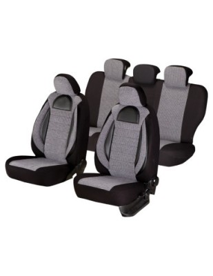 Set Huse Scaun Racing Gri Negru, Universale, Umbrella foto