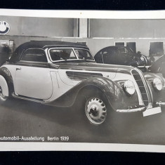 EXPOZITIA INTERNATIONALA AUTOMOBILE , BERLIN , AUTOMOBIL BMW , CARTE POSTALA ILUSTRATA , MONOCROMA , CIRCULATA , DATATA 1939