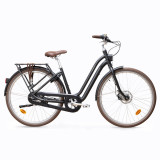 Bicicletă de oraș cadru jos Elops 900 Negru