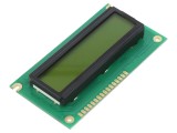 Afişaj LCD alfanumerice 16x2 galben-verde cu iluminare LED