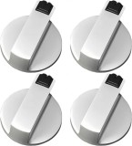 Set 4 Butoane Aragaz Metalice Universale 40mm Argintii - Compatibil Diverse Marci