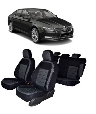 Set huse scaune dedicate SKODA SUPERB 2015-2019 Premium (Bancheta fractionata si husa cotiera) foto