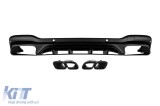 Difuzor tip 63 cu capete negre potrivit pentru bara din spate A Design line, GLC63, GLC43 pe Mercedes GLC X253 dupa 2019 -oo--oo-, cu garnitura neagra