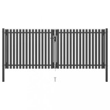 VidaXL Poartă de gard grădină, antracit, 4 x 1,7 m, oțel