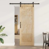 Ușă Glisantă cu Set de Accesorii 73.5x211 cm Lemn Solid Pin