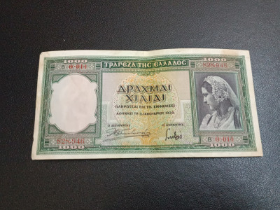 Bancnota 1000 drahme 1939 Grecia foto