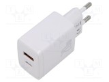 Alimentator plug-in BASEUS 5-12V 20W USB C și USB A alb