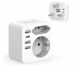 Cumpara ieftin Adaptor UK Hoppac, Adaptor 6 in 1, 3 USB, 1 USB-C - RESIGILAT