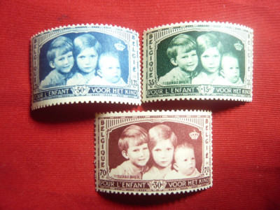 Serie Comitete ajutor copii 1935 Belgia 3val sarniera foto
