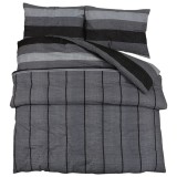 Cumpara ieftin Set cu husa de pilota, gri inchis, 140x200 cm, bumbac