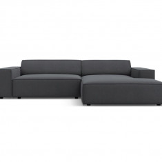 Coltar modular dreapta 3 locuri, Jodie, Micadoni Home, BL, 224x166x70 cm, poliester, gri inchis