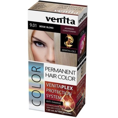 Vopsea de par permanenta, Venita Plex, 125 ml, Nr 9.01, Blond Bej foto