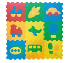 Set 9 piese saltea puzzle pentru copii Playland, 90 x 90 x 1 cm, multicolor foto