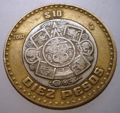 7.641 MEXIC 10 PESOS 2002 BIMETAL foto