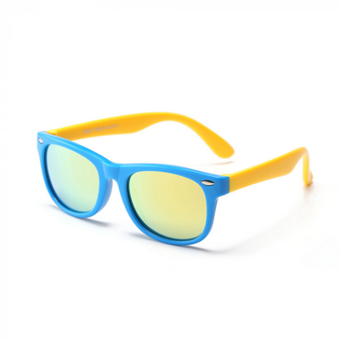 Ochelari de Soare pentru Copii cu Protectie UV - Techsuit (D802) - Yellow / Light Blue