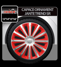 Capace ornament jante Trend SR 4buc - Argintiu/Rosu - 16&amp;#039; - CRD-VER1628SR Auto Lux Edition foto