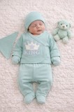 Set Serde Baby &bdquo;King&rdquo; &ndash; 5 piese din bumbac (Marime Disponibila: 0-3 luni)